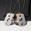 European and American Hip Hop Rainbow Pendant Stainless Steel Necklace