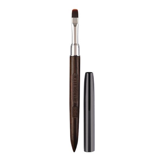 Nail Brush Flexible Soft Nylon Bristles Carved Design Wooden Handle Manicure Tool Multifunctional Square Round Head Phototherapy Gel Painting Brush
