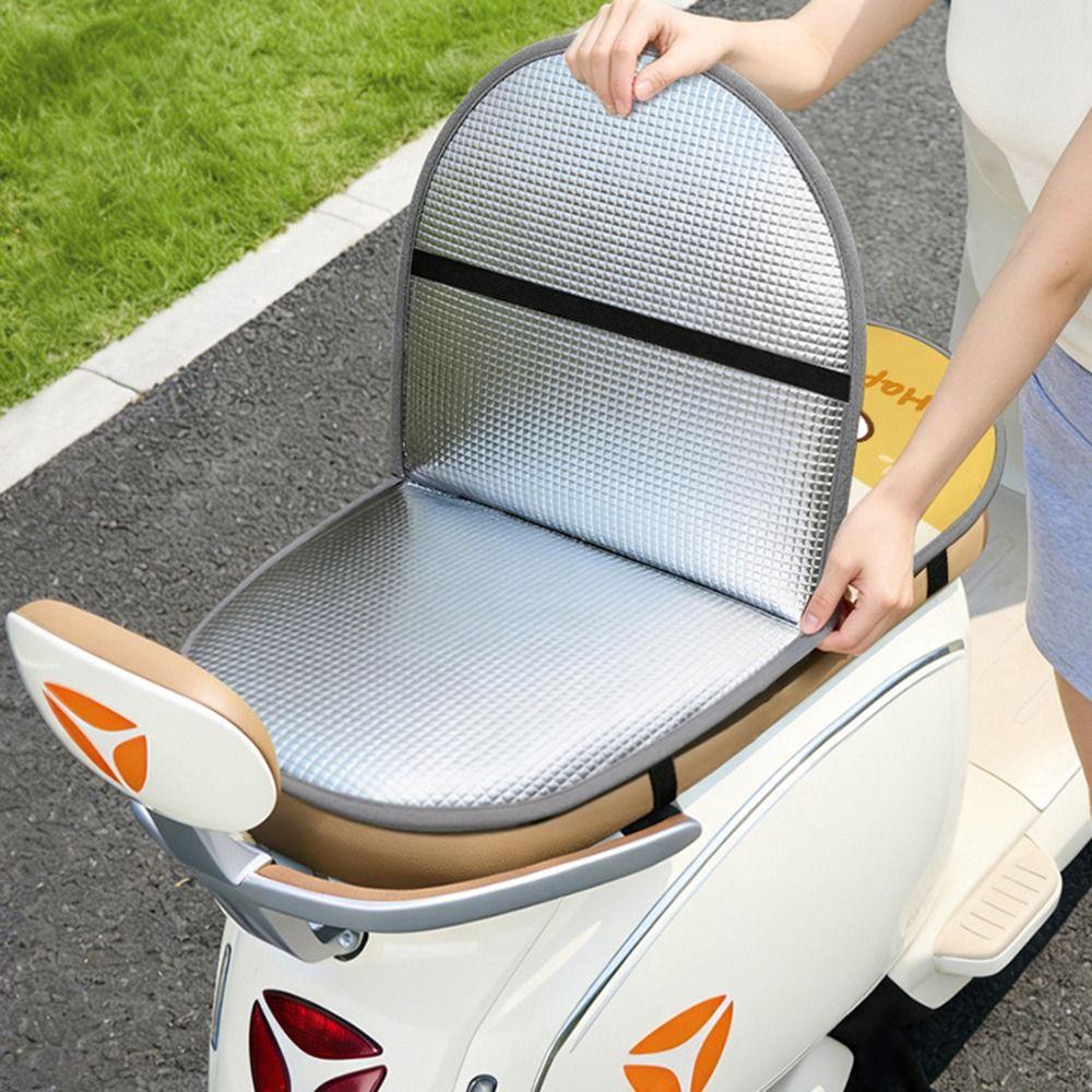 Cartoon E-bike Foldable Seat Cushion Water-proof Reflective Insulation Pad Motorcycle Use