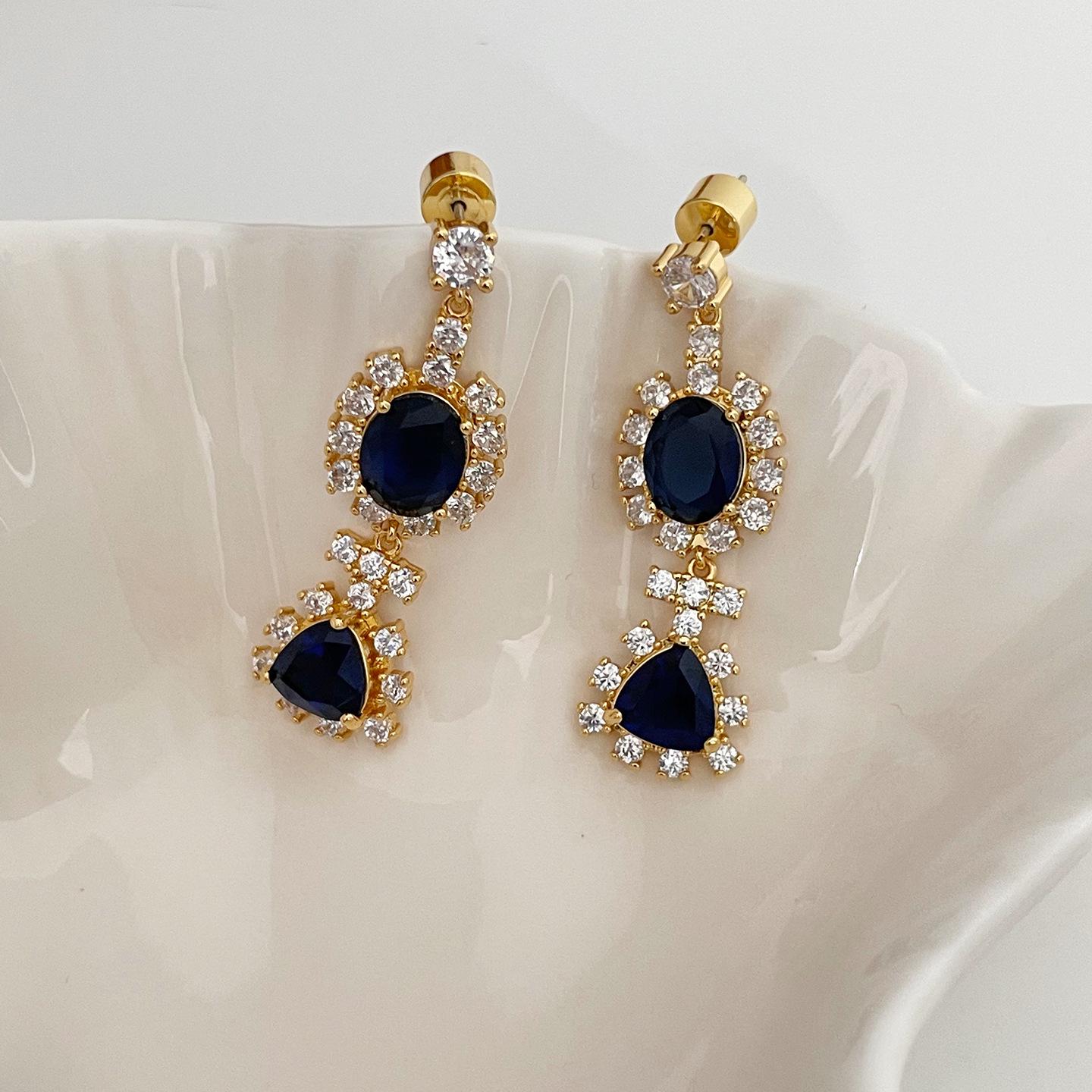 Elegant French Drip Earrings - High-End Gold & Silver for Women золотой