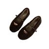 2025 autumn new retro flat-soled soft-soled fluffy shoes for women to wear autumn and winter velvet cotton shoes Mary Jane shoes