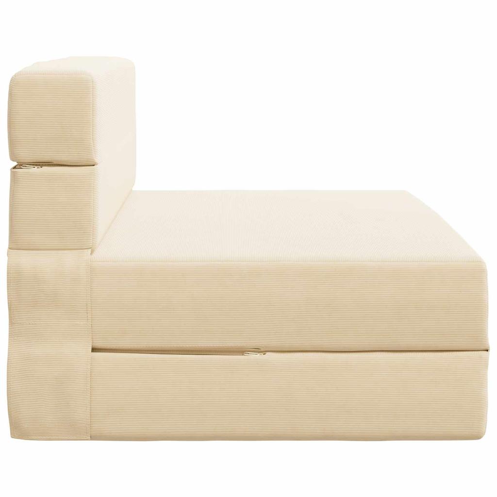 Folding Sofa Bed Cream 70 x 80 x 60 cm Fabric