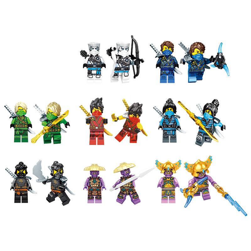 Set di Blocchi da Costruzione Minifigure Ninja, Compatibile con le Principali Marche, Nya Kai Cole Jay