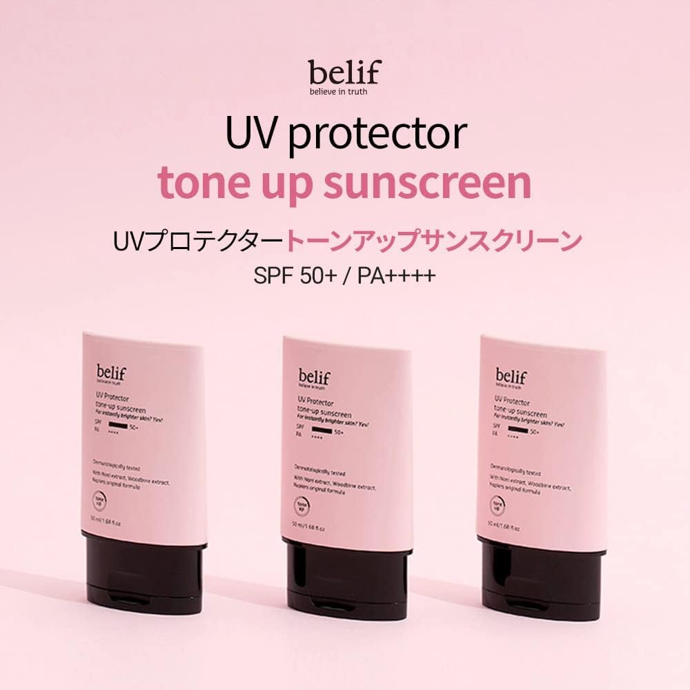 UV Protector Tone Up Sunscreen 50ml Korean Cosmetics Sun Cream Sunscreen Stick UV Protection UV Care Smooth Application [BELIF Official]