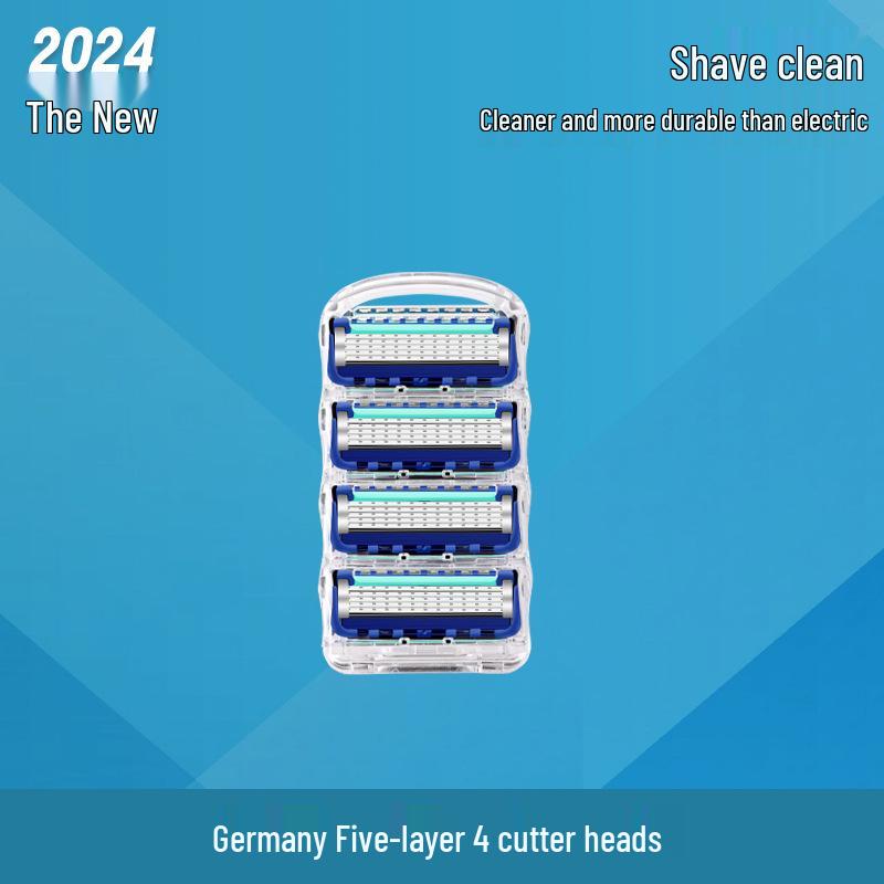 Universal Manual Razor with Five-Layer Blade and Metal Holder for Face and Beard Shaving