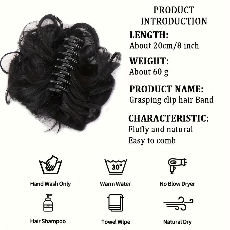 Synthetic Claw In Chignon Curly Messy Bun Hairpiece For Women Scrunchie Fake False Hair Extensions Updo Hair Accessories for Halloween Christmas