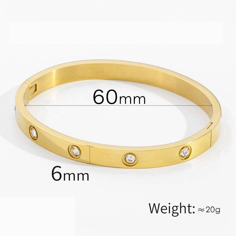 Gold Stud Plated Bangle Created With Zircondia Crystals Women Decoration Jewelry