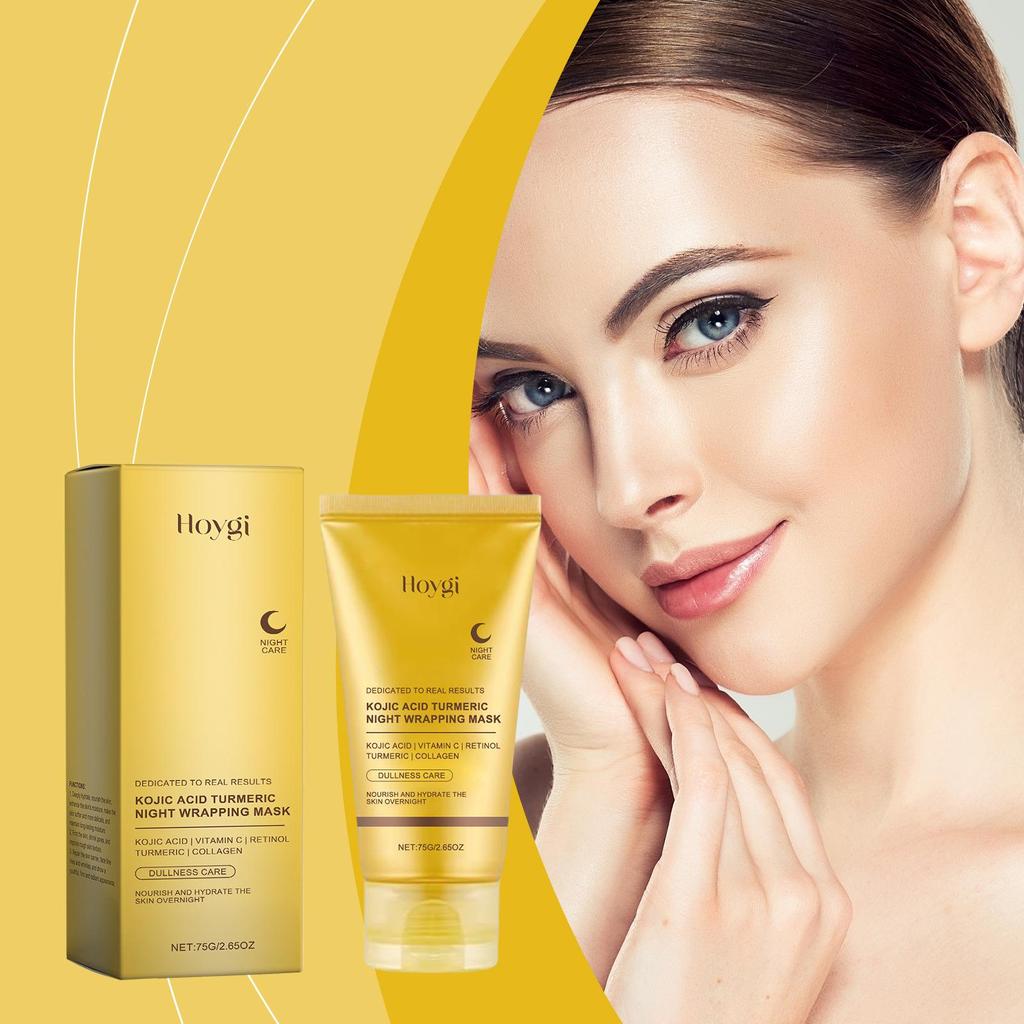 HOYGI Turmeric Collagen Peel-Off Mask: Hydrates, Brightens, Tightens Pores, Nourishes & Rejuvenates Skin. Easy Peel-Off Formula.