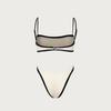 2024 European & American Tube Top Swimsuit: Women's High-Waist, Sexy, Big Chest, Color-Matched Bikini Briefs