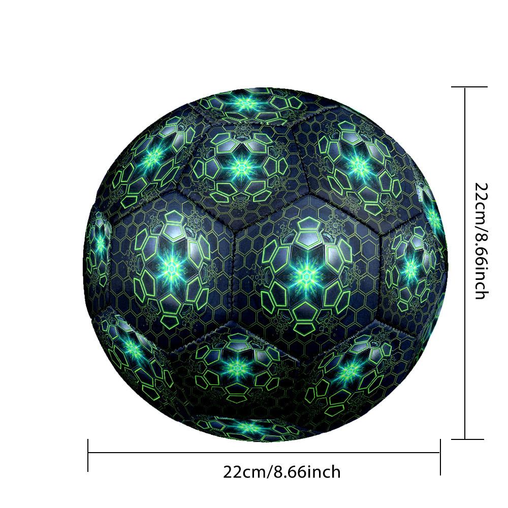 1pc Neon Hexagon Themed Soccer Ball, Size 5, Lightweight PVC Material, Outdoor Training Soccer Ball Gift. q62258