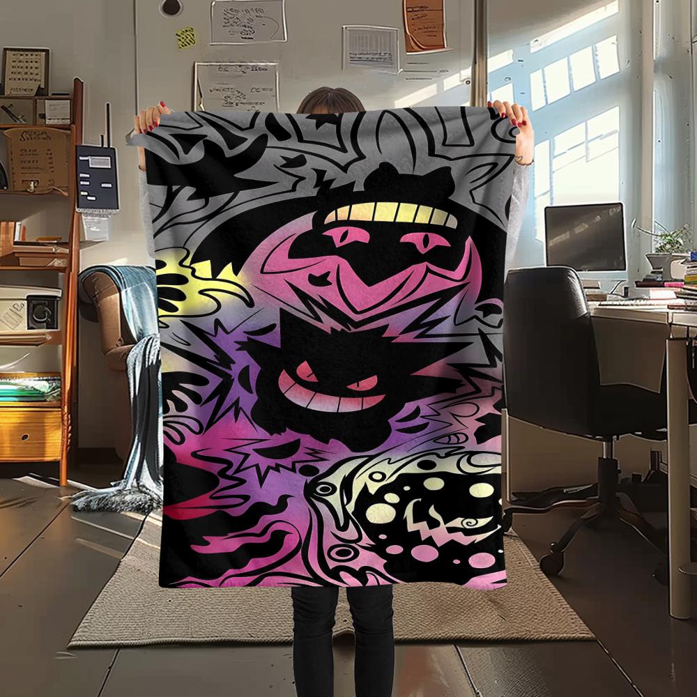 Gengar Print Flannel Blanket,High quality Comfortable for All Seasons,Home Decor,Warmth and Comfort,Perfect for Christmas Gifts