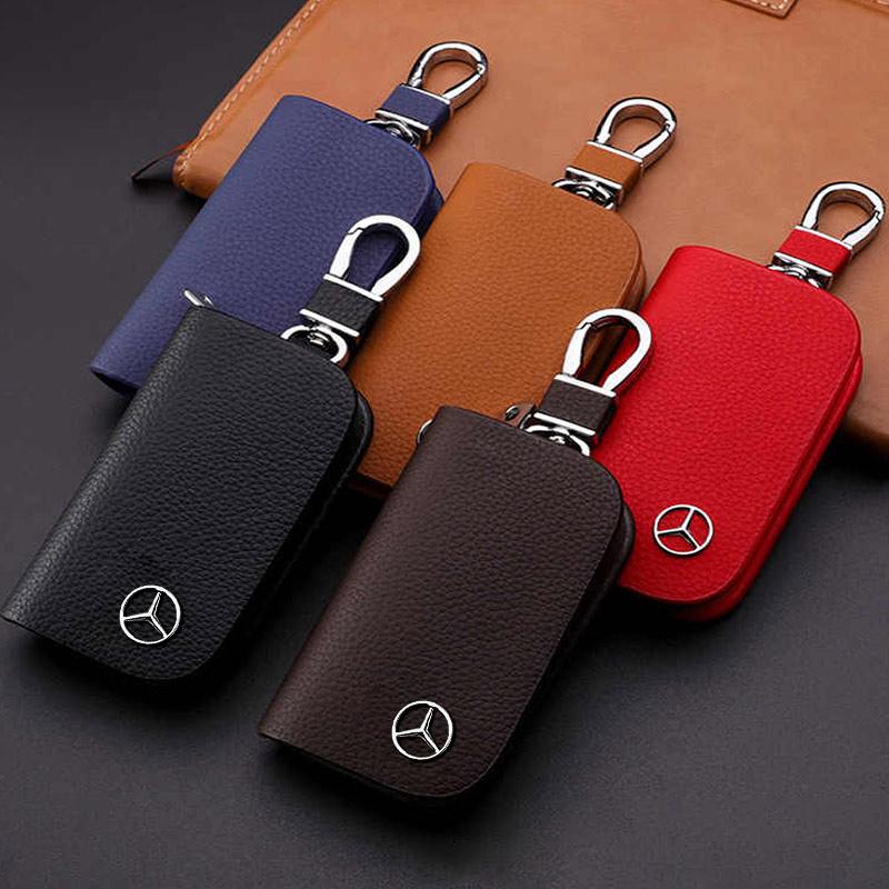 XDFMN1 Hot 2026 New For Benz Leather Car Key Case Key Fob Cover Shell Bag Wallet Keychains For Mercedes Benz AMG W204 W205 W212 W213 W2