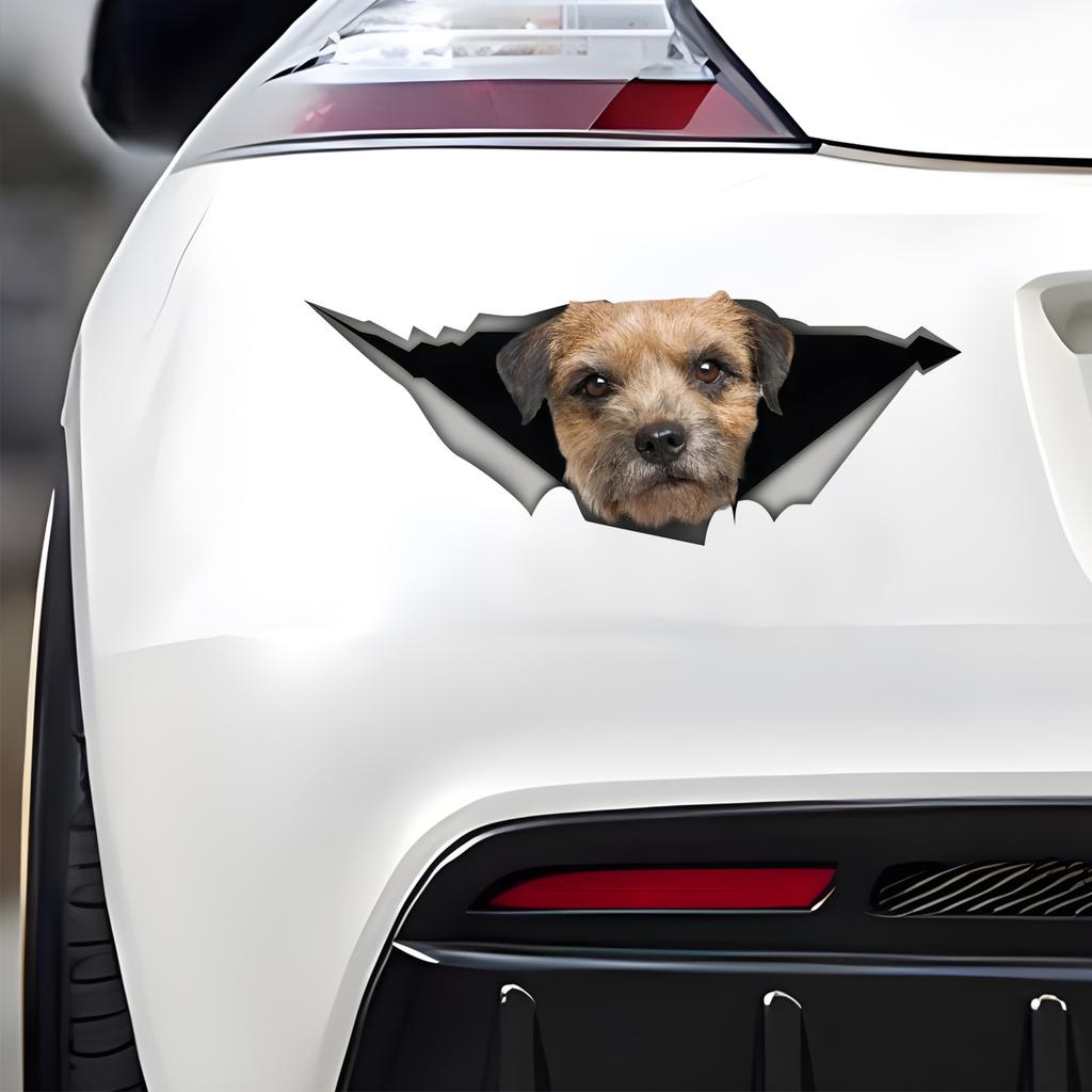 Border Terrier Car Stickers, Waterproof Pvc Animal Decals With 3D Effect, Block Scratches and Increase Fun Auto Parts