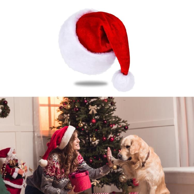 Plush Christmas Santa Hat with White Brim for Holiday Parties Giving Love