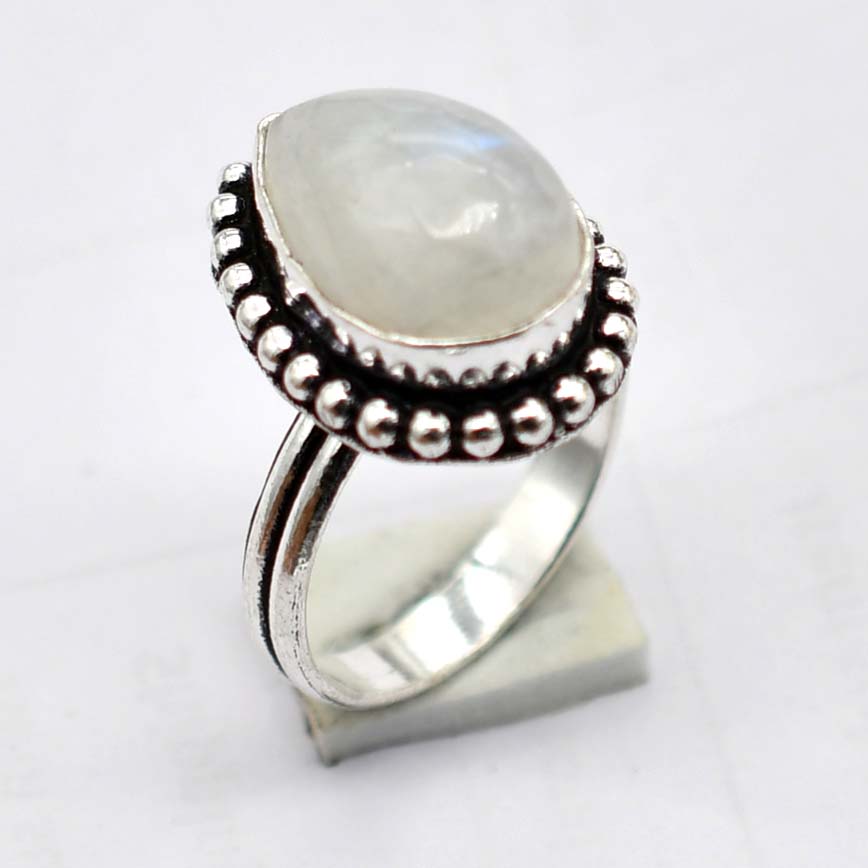 Moonstone Ethnic Handmade Ring Jewelry US Size-6.75 R 5719