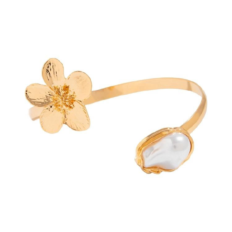 Adjustable Opening Women’s Arm Cuff Bracelet Punk Starfish Charm Geometric Iron Jewelry Gold Tone