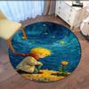 Custom Name The Little Prince Printed Round Rug Carpet Chair Rug Area Rug Entryway Doormats,for Office Chair Living Room Bedroom Kitchen Room.