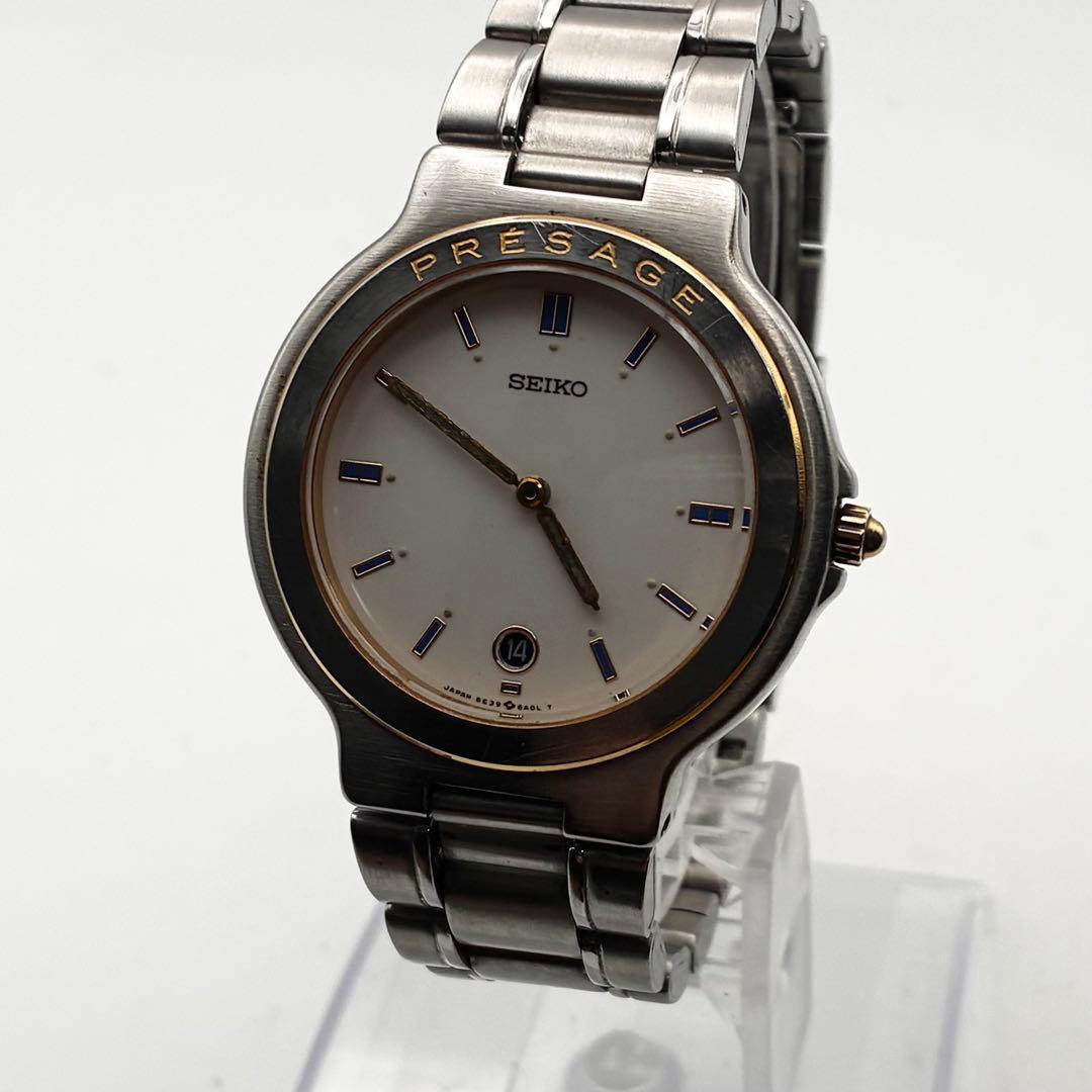Used [Working item] SEIKO 5E39-6A00 Date Presage Combi