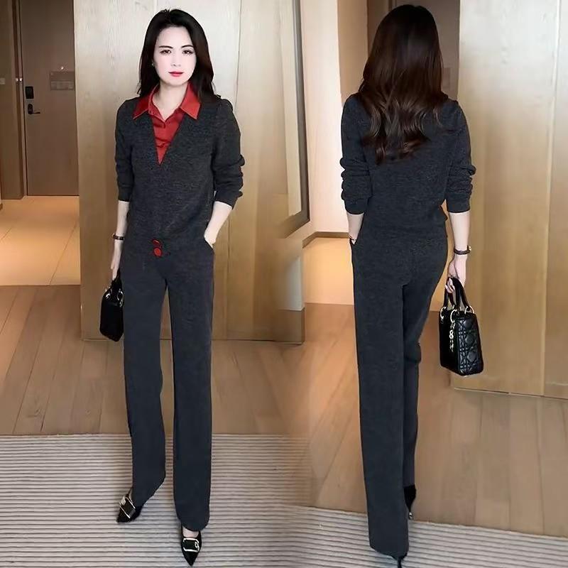 Women's Slimming Korean Style Two-Piece Set – Casual Spring/Autumn Fashion