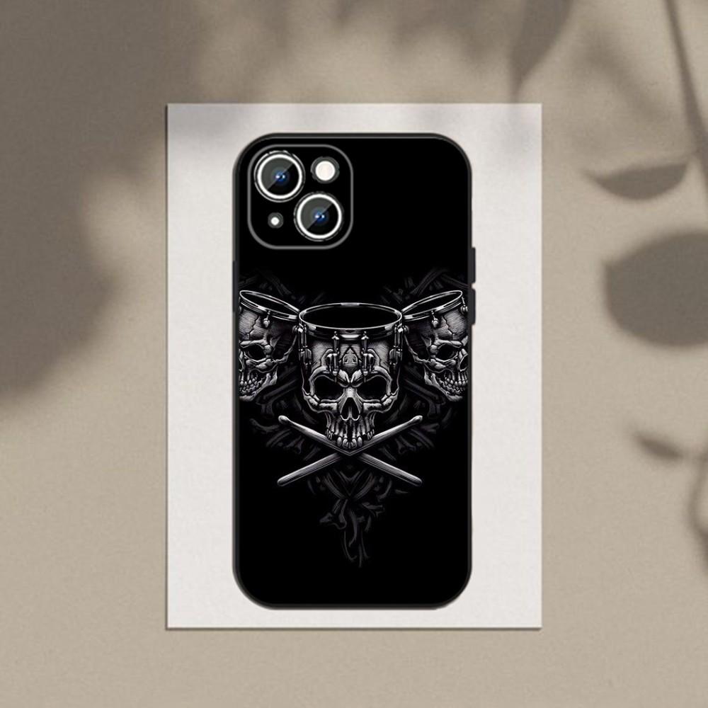 Musical Instrument Drum  Phone Case For Apple iPhone 15,14,13,12,11,XS,XR,X,8,7,Pro,Max,Plus,mini Silicone Black Cover