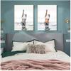 Wall Art Woman Pictures Living Room Decor Fashion Black White Poster Sexy Middle Finger Feminist Canvas Painting