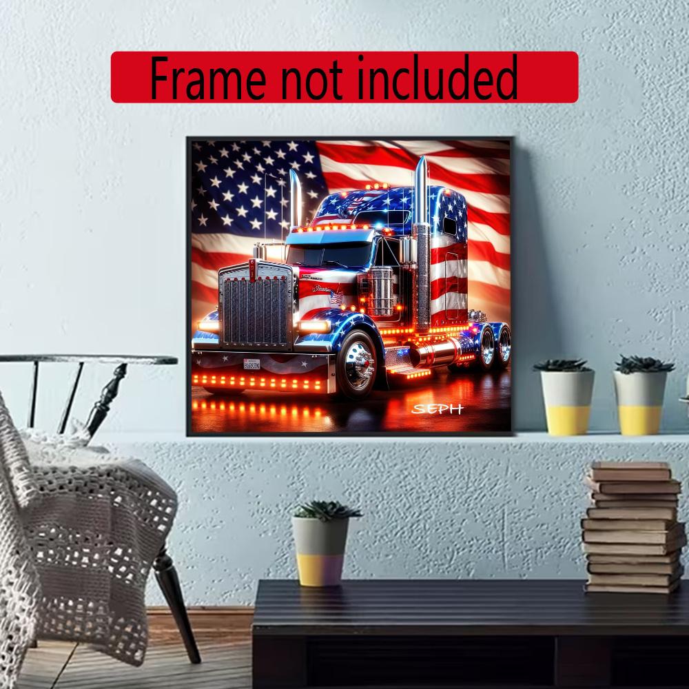 Kenworth 5D Diamond Painting Round Diamond Rhinestones Mosaic Diamond Embroidery Wall Paintings Rhinestones Gift Frameless