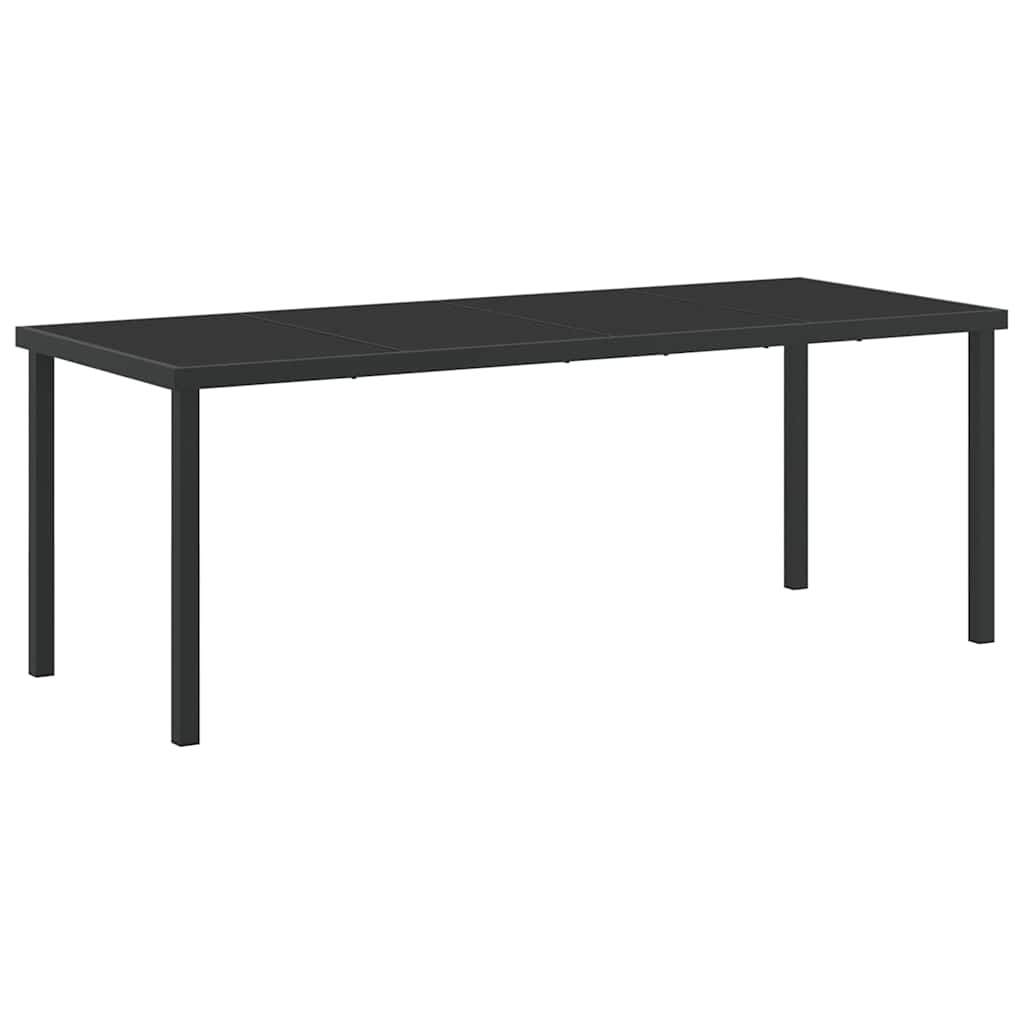 Garden Table Black 200 x 80 x 73 cm Metal