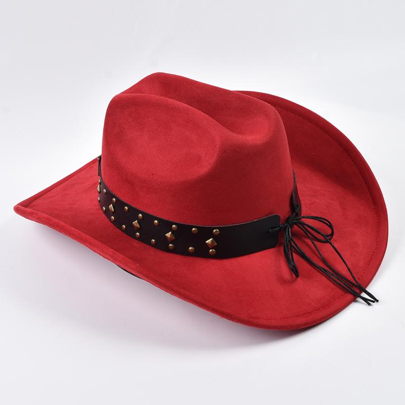 Suede Western Cowboy Hats Vintage Big-edge Gentleman Cowgirl Jazz Hat Holidays Party Cosplay Hat Sombrero Caps