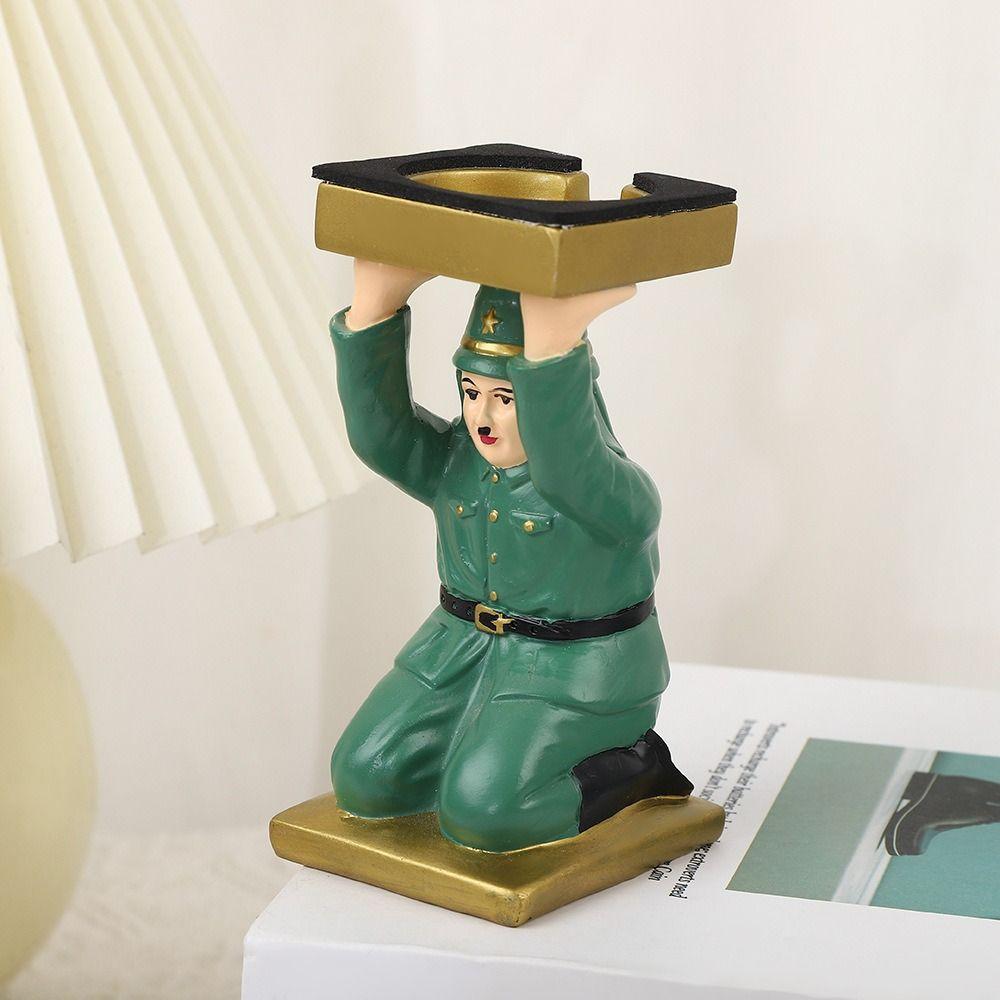 Simulated Kneel Down Resin Statue Model Spoof Tray Stand  Kids Birthday Gift