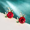 Cute Antler Shaped Women Stud Earrings Inlaid Shining CZ Christmas Elegant Accessories Festival Party Jewelry for Lady