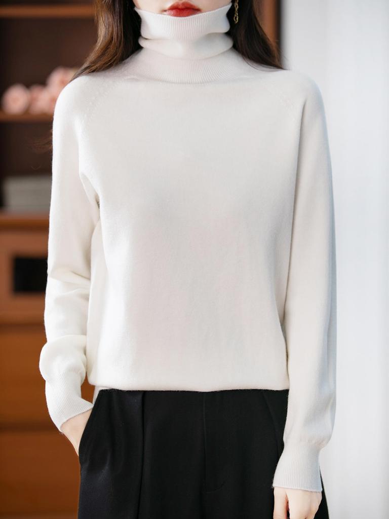 Women's Velvet Long Sleeve Knitwear: Versatile Plus Size High Neck Lapel Sweater for Autumn & Winter