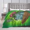 Bulbasaur Leaf Manga Super Warm Blanket  Child Plush Throw Blanket Fluffy Outdoor Flannel Bedspread Sofa Bed Cover