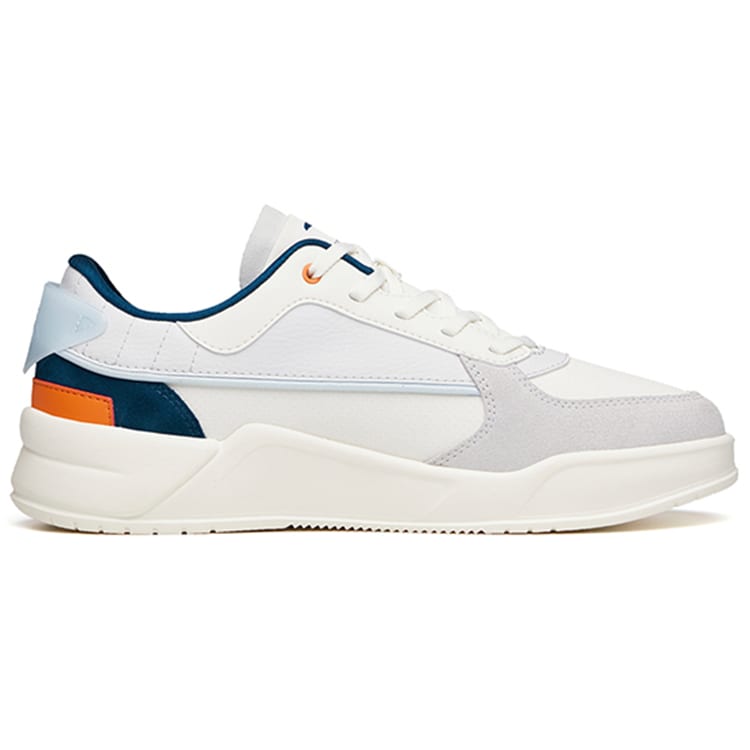 Anta Slip Resistant Abrasion Resistant Low Top Skateboard Shoes Men's Ivory White Sand Grain Gray 912138823-3