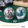 9Pcs Snow Globe Candy Jar Clear Plastic Round Craft Kit DIY Holiday Decorations Snow Globe Ornament Craft Making Parts