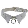European & American Punk Gothic Leather Collar Necklace with Simple Fashion Ring