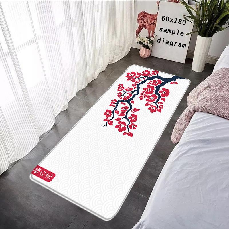 Japanese Cherry Blossom Carpet Mat Rug - Sakura Moon Pattern Home Decoration for Bedroom Living Room Rugs for Bedroom Home