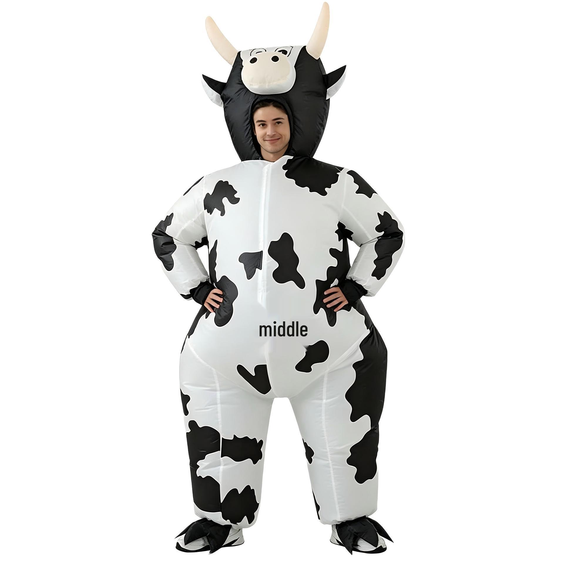 Funny Halloween Inflatable Cow Costume for Cosplay Child (Height 120-155CM)