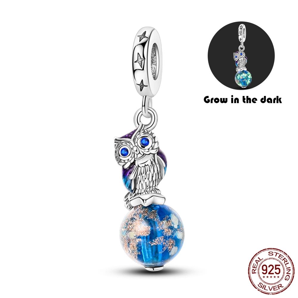 925 Silver Glow in the dark Firefly Honeybee Star Charms Beads Fit 925 Original Bracelets Fine DIY Jewelry Gift Women