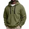 Men's Hoodie with Button Front, Casual Athletic Pullover Sweatshirt for Workout and Everyday Wear
