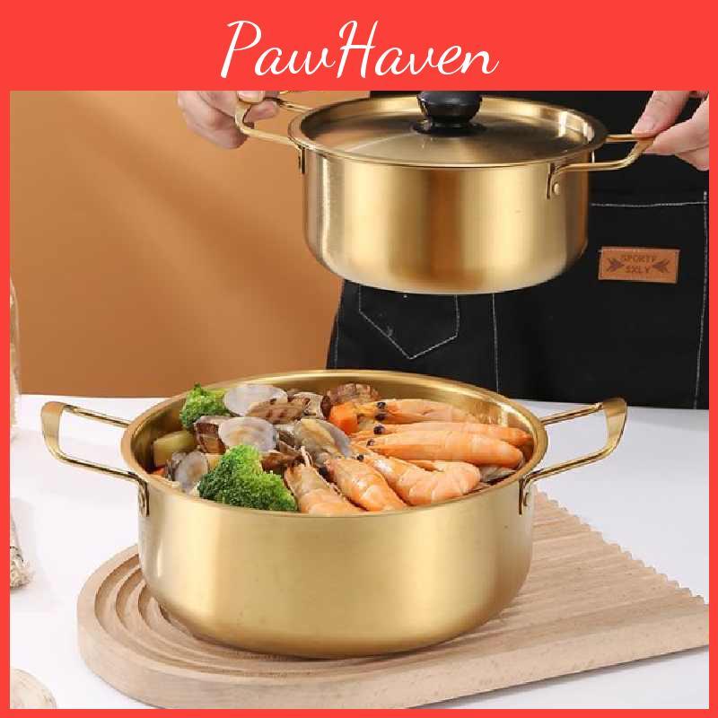 Stainless Ramen Steel Soup Pot With Lid For Family Meal Cooking Kitchen Tools