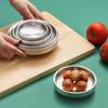 4Pcs Double Layer Small Plates Round Seasoning Dishes Stainless Steels Rice Bowl Appetizer Plates Easy to Clean