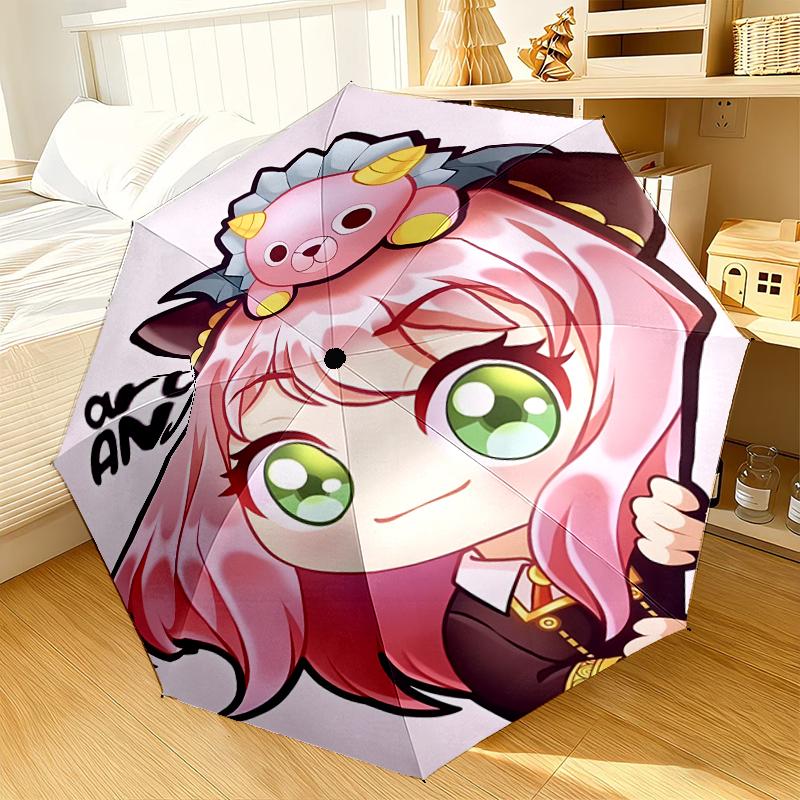 Cute anime spy Famliy Umbrella 8-Frame for Travel, camping, Casual Lightweight Portable Umbrella, Essential for every family Holidays Gift