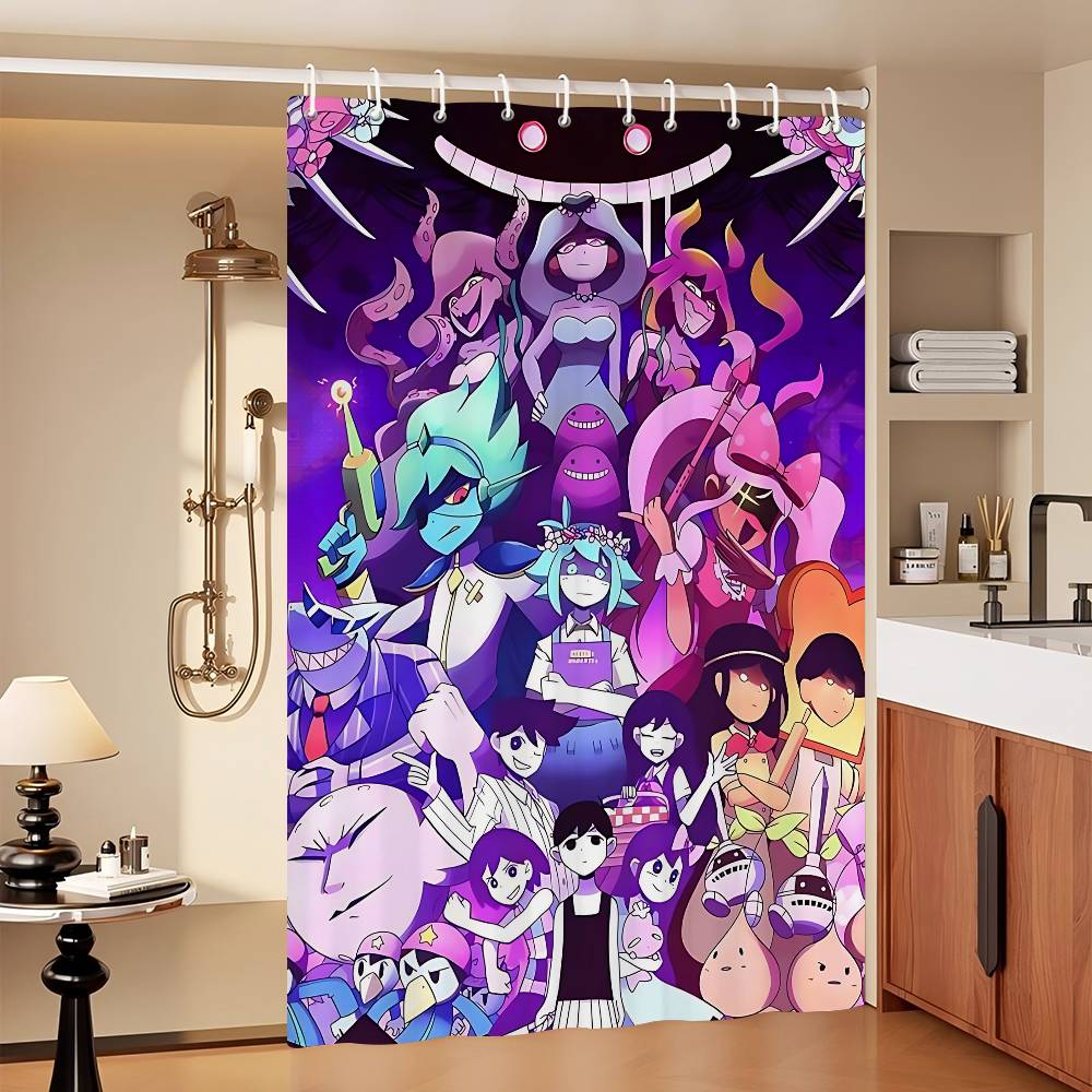 Classic Hot Horror Video Game Omori Shower Curtain, Bathroom Decorative Shower Curtain, Waterproof Shower Curtain With Hooks