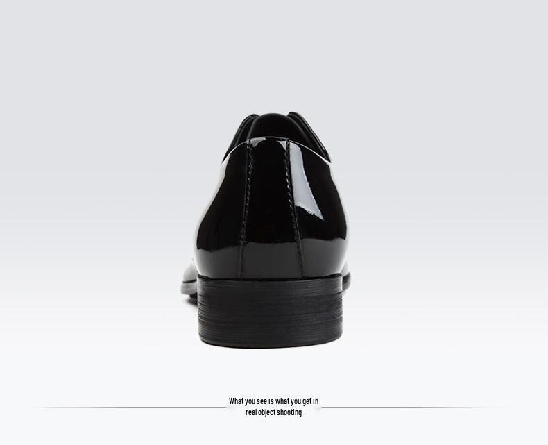 Brother Village Men's Patent Leather Lace-Up Formal Shoes – Shiny, Pointed Toe for Business or Weddings.