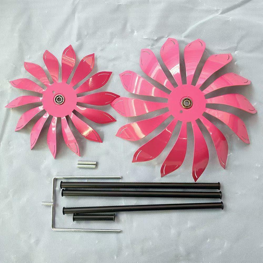Detachable Garden Flower Fairy Sculpture Iron Art Metal Windmill Wind Spinner  Park