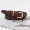 Spring Pu Womens Leather Skinny Belt Metal Pin Buckle Outdoor Leisure Belt Waist