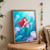 Disney Digital Oil Painting Art Kit Mermaid Underwater Scene Handmade Coloring Painting Home Decor
