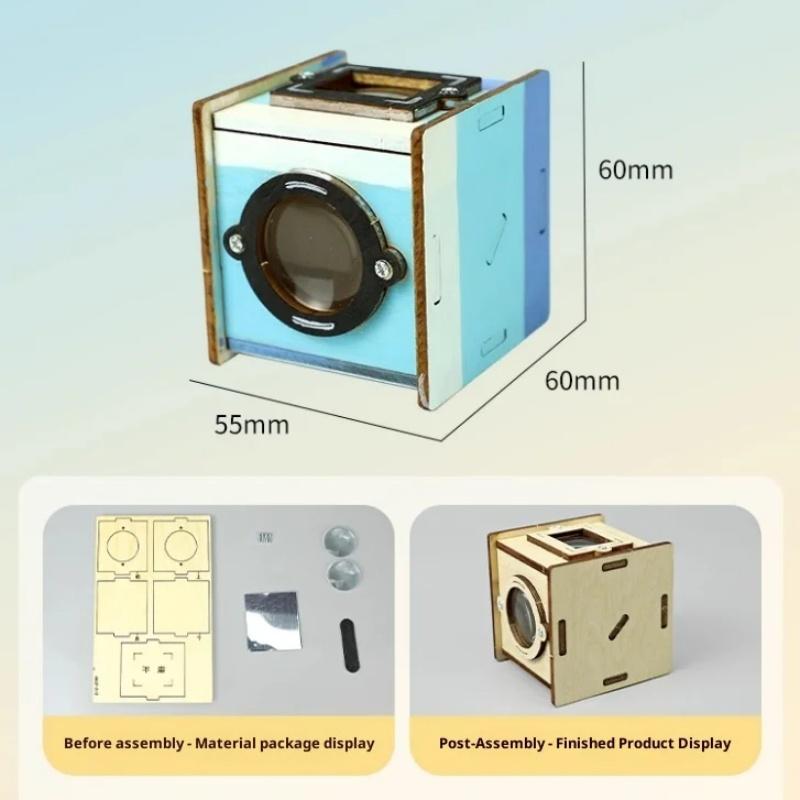 Wooden Science Technology Small Maker DIY Waist Flat Viewfinder Optical STEAM Physics Experiment Toy Student Handicraft