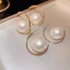 Französische Retro Große Perlenstecker - Hochwertige Silbernadel Übertriebener Ohrschmuck Trend für Damen