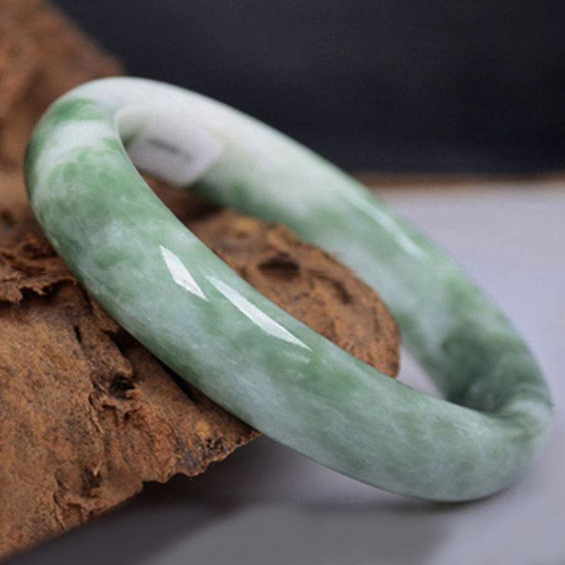 Chinese Jade White/Green Genuine Natural Jade Bangle Bracelet Chinese Hand-Carved Fashion Charm Jewelry Accessories Amulet Gifts